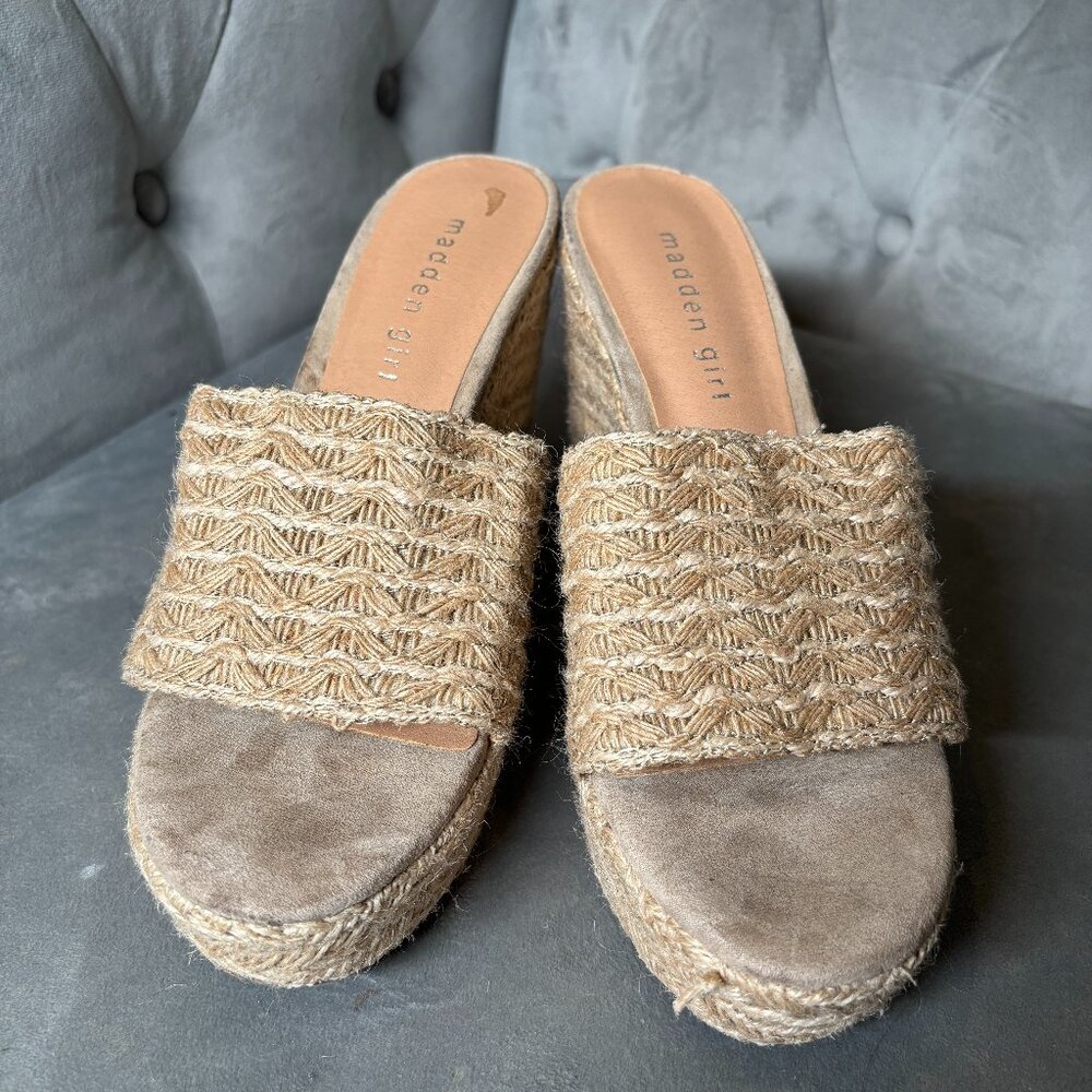 Madden Girl Graciee Jute Wedge Slides Natural Woven – Women’s 7.5 - Picture 2 of 11